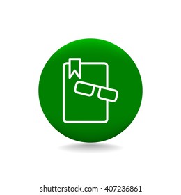 Illustration of book and glasses icon