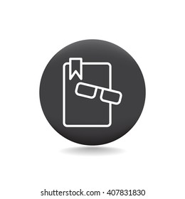 Illustration of book and glasses icon