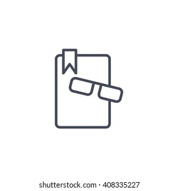 Illustration of book and glasses icon