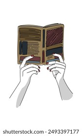 Illustration of a book held in two hands