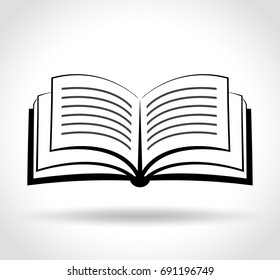 Illustration of book icon on white background