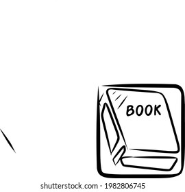 Illustration eines Buchbilds auf weißem Hintergrund