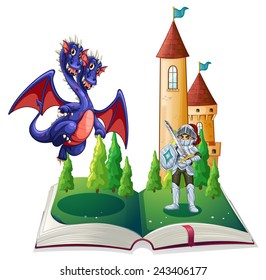 Illustration Book Knight Dragon Stock Vector (Royalty Free) 243406177 ...