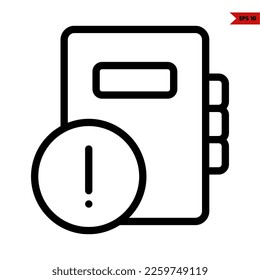 illustration of book line icon