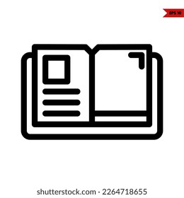 illustration of book line icon 