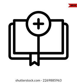 illustration of book line icon