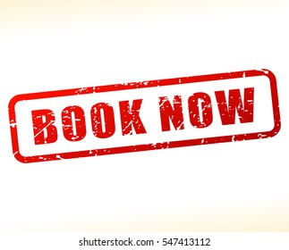 Illustration of book now text buffered on white background