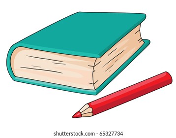 Illustration Book Pencil Stock Vector (Royalty Free) 65327734