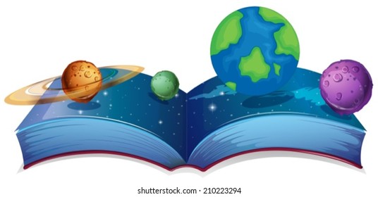 Illustration eines Buches des Sonnensystems