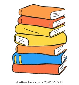 Illustration of a Book Stack for Library and Educational Designs Educational materials, bookshop branding, libraryrelated themes