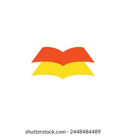Illustration book stack vibrant with blank background