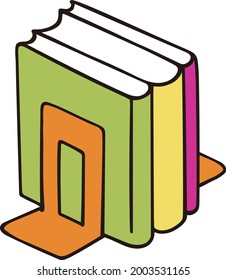 Illustration of a book standing vertically on a desk