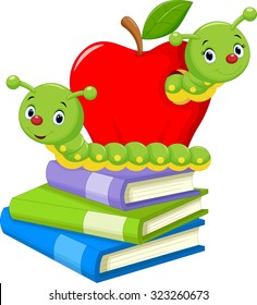 Illustration Of Book Worm Cartoon