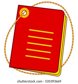 Illustration of the booklet and string