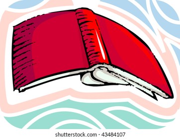 Illustration of  books with colour background	
