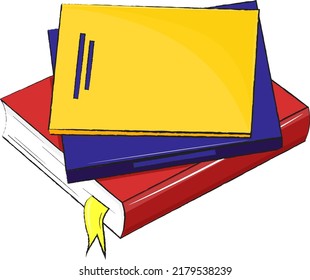 illustration of books and notebooks