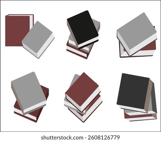 illustration of books stacked on top of each other, Book set icon