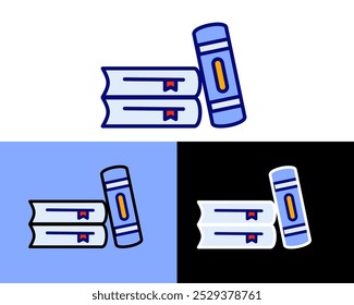 Illustration of books symbolizing knowledge, education, and learning resources