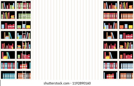 illustration of bookshelf
