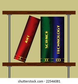 Illustration of Bookshelf -Vector Art-