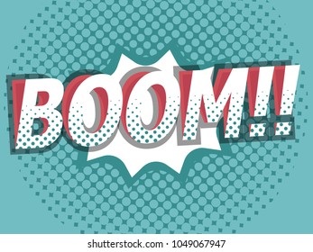 illustration of boom comic book, pop art background