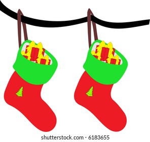 illustration of boots and gifts