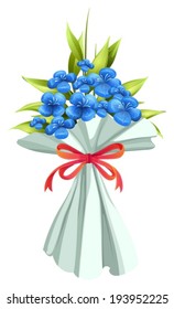 Illustration of a boquet of flowers on a white background