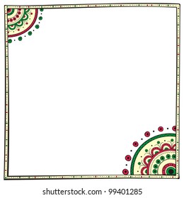 Illustration of border design element in ethno style