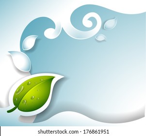 Illustration of a border design with a leaf