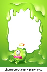 Illustration of a border with a poisoned green monster