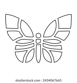 illustration of a bordered butterfly design with a unique pattern