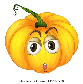 Ilustración de una calabaza aburrida