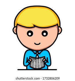 illustration of a boss reading a newspaper