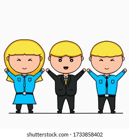 illustration of a boss who is having fun with his employees