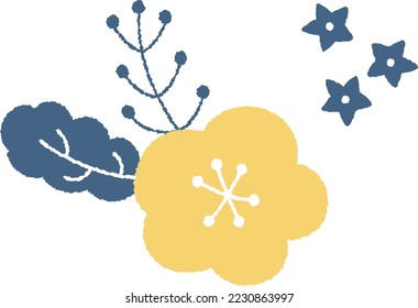Illustration of botanical flowers and leaves