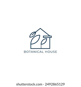 ILLUSTRATION BOTANICAL HOUSE, LEAF NATURE. ECO ELEMENT LOGO ICON GRADIENT COLOR DESIGN VECTOR FOR YOUR BRAND, BUSINESS