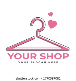illustration of botique logo design . the hanger symbol