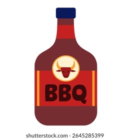 Illustration of bottle bbq sauce.
