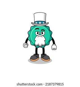 Illustration of bottle cap cartoon with i want you gesture , character design