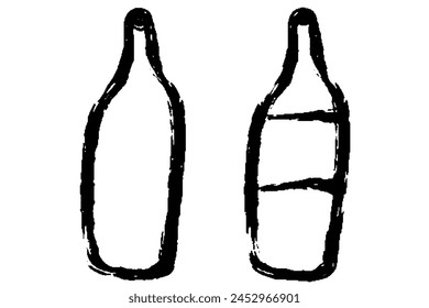 Illustration of a bottle drawn with a brush