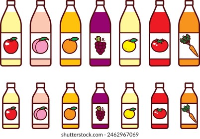 Illustration of bottle juice set