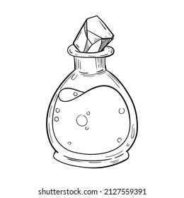illustration bottle line black and white