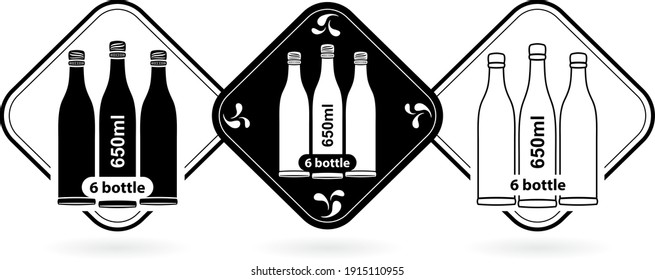 illustration of a bottle liters icon. with isolated white backgrounds
Packaging symbol set collection. applicable for drinking water, wine champagne and etc.