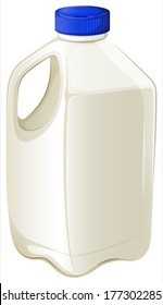 Illustration of a bottle of milk on a white background