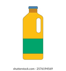 Illustration bottle packaging with handle retro 