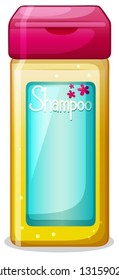 Illustration of a bottle of shampoo on a white background