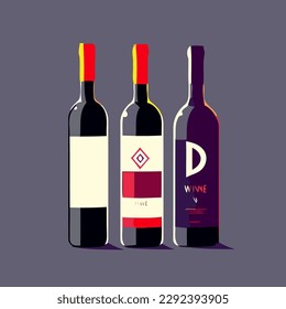 illustration a bottle of wine