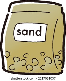 Illustration of bottom sand (in bag)