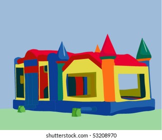 illustration of a bounce castle often used for children birthday parties