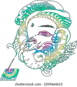 Illustration of a bouquet of flowers. Colorful bouquet
